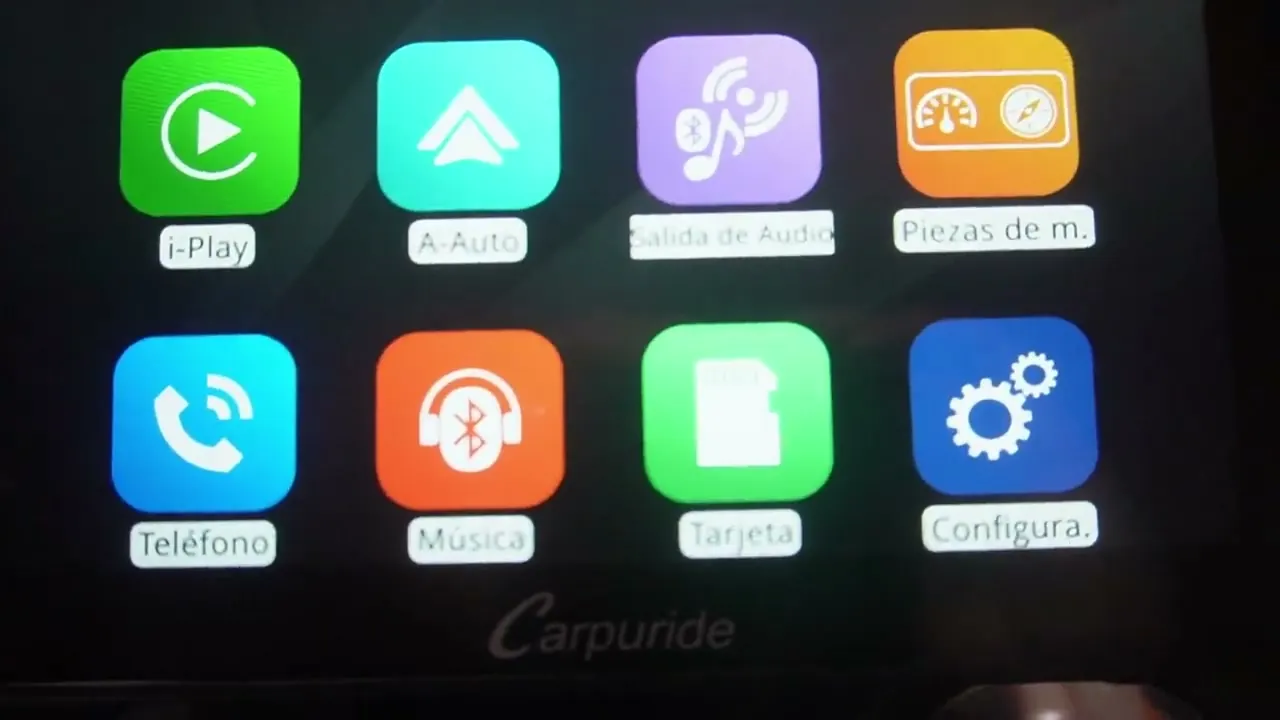 La pantalla de inicio de la Carpuride 702 Pro