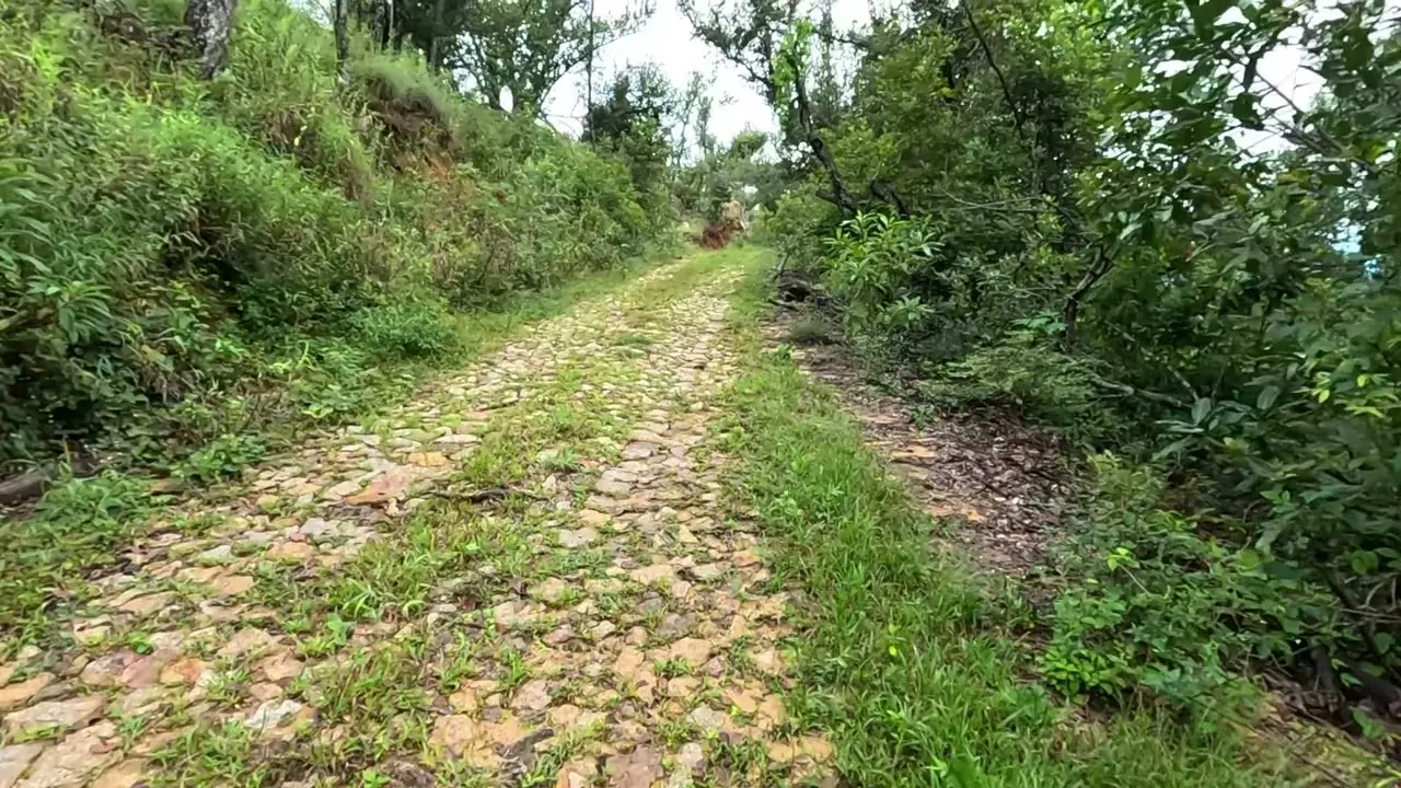 Parte del camino empedrado rumbo a las antenas